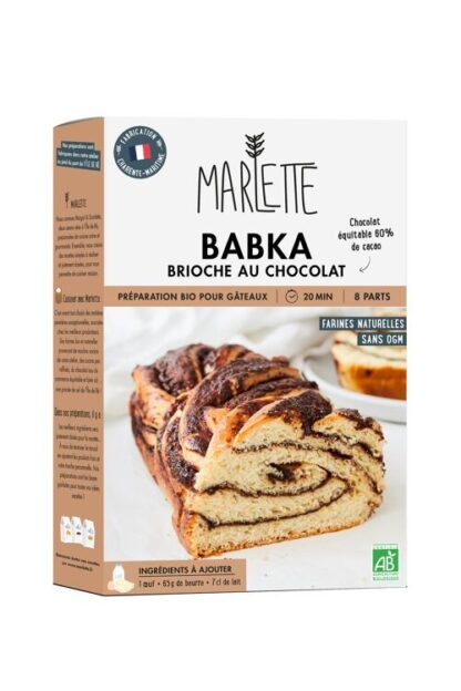 Babka brioche braided with chocolate